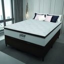 Ver imagem 2 de Cama Box Baú Casal Colchão Molas Pocket Ensacadas Tower 138x188x75cm Branco / Marrom Gazin