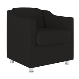 Kit 2 Poltronas Decorativas Reforçada Consultório Sala Suede Cor:Preto - 2