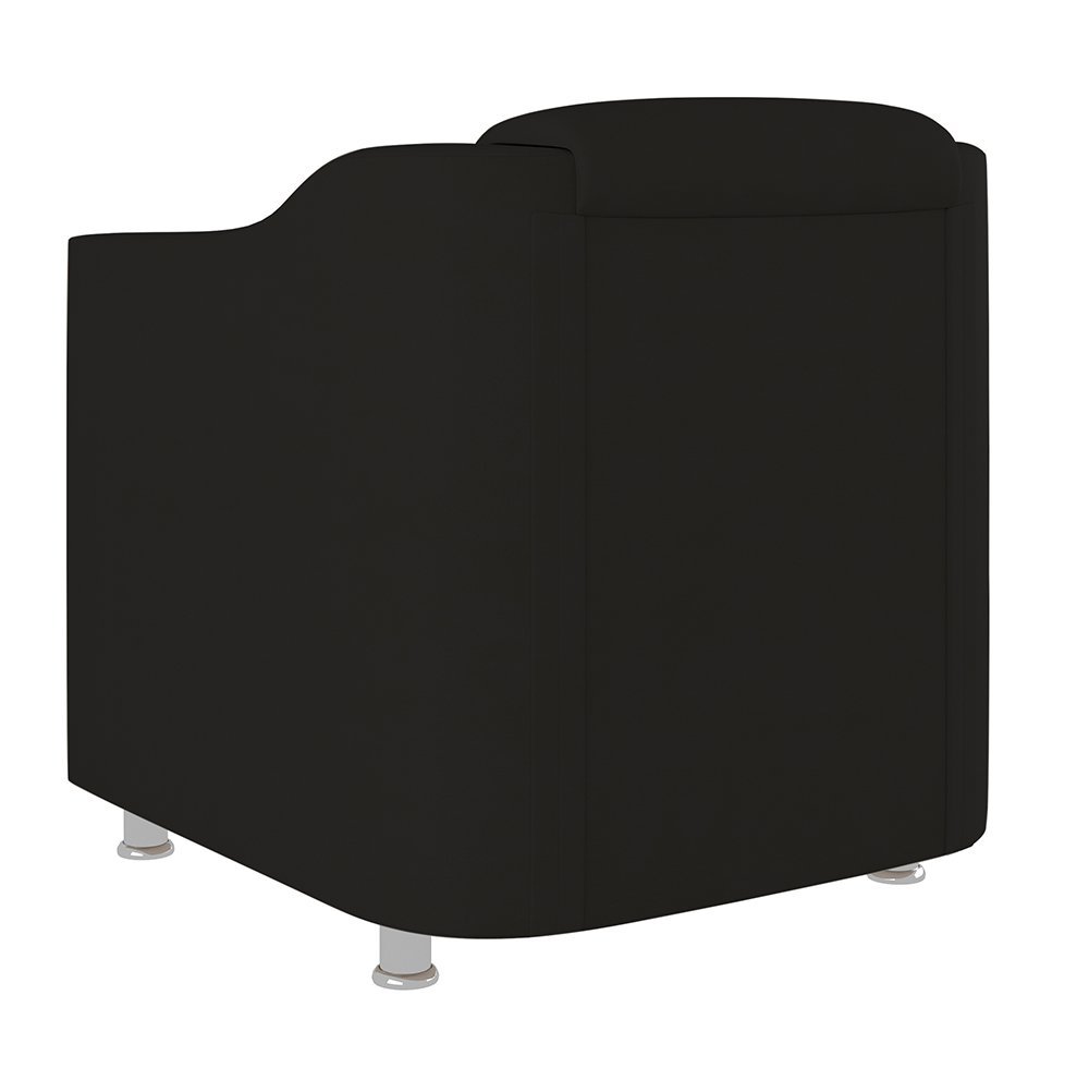 Kit 2 Poltronas Decorativas Reforçada Consultório Sala Suede Cor:Preto - 4