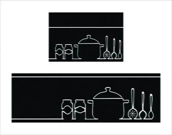 Kit Tapete Cozinha 2 Peças, Antiderrapante 120x40 / 60x40 - 2