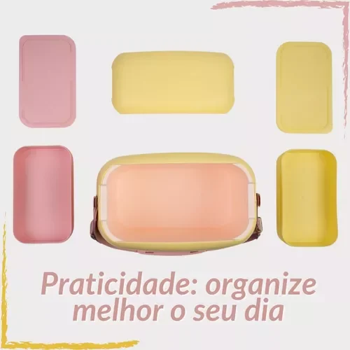 Caixa Polarbox Térmica Camping Retro Vintage 6 Litros Amarelo com Rosa - 3