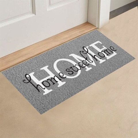 Capacho Vinil Long Home Sweet Kapazi Cinza