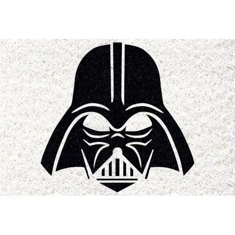 Tapete Capacho Darth Vader 60x40cm - Branco