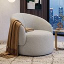 Ver imagem 1 de Poltrona Saara Decorativa Orgânica Bouclê Confortável Bege Desk Design