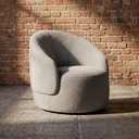 Ver mais imagens de Poltrona Saara Decorativa Orgânica Bouclê Confortável Bege Desk Design