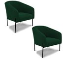 Ver imagem 1 de Cadeira Sala de Jantar Pé de Ferro Preto Kit 2 Stella Bouclê D03 - D'Rossi Cor Verde