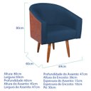 Ver imagem 3 de Poltrona Jade Decorativa Moderna Sala de Estar Quarto Escritório Conforto Corano Nozes e Suede Pés P