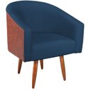 Ver imagem 5 de Poltrona Jade Decorativa Moderna Sala de Estar Quarto Escritório Conforto Corano Nozes e Suede Pés P