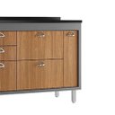 Ver imagem 3 de Gabinete de Cozinha 114cm 2 Portas 3 Gaveta Armário 100% MDF:Cinza/Freijó