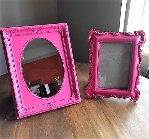 Kit Porta-retrato E Espelho Rosa