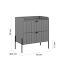 Ver imagem 7 de Mesa de Cabeceira Moderna com Gaveta Moriah 60cm Cinza com Pes Preto