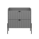 Ver imagem 1 de Mesa de Cabeceira Moderna com Gaveta Moriah 60cm Cinza com Pes Preto