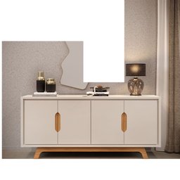 Buffet Balcão DENVER Com quatro portas e pés DJ Móveis - 1