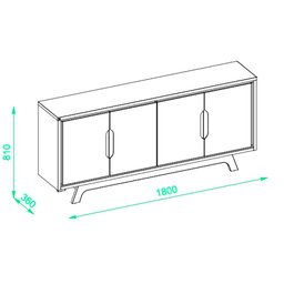 Buffet Balcão DENVER Com quatro portas e pés DJ Móveis - 5