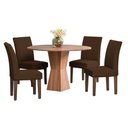 Ver imagem 1 de kit capa para cadeira de jantar 4 lugares marron