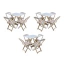 Ver imagem 1 de Kit 3 Jogos de Mesa Dobravel com 4 Cadeiras de Madeira 70x70 para Restaurante e Bar - sem Pintura