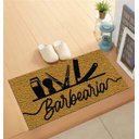 Ver imagem 1 de Tapete Personalizado Barbearia Antiderrapante. - 90x60 - Ouro