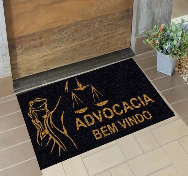 Tapete de Porta para Advocacia Antiderrapante - 120x60 - Preto - 1