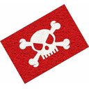 Ver imagem 1 de Tapete Capacho Caveira 60x40cm - Vermelho - Branco