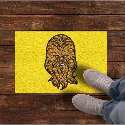 Tapete Personalizado Chewbacca Star Wars 60x40cm - Amarelo