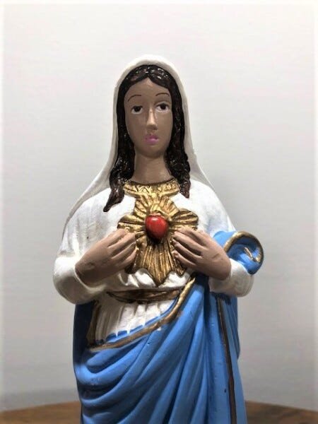 KIT com 3 Sagrado Coração de Maria de gesso 20cm - 7