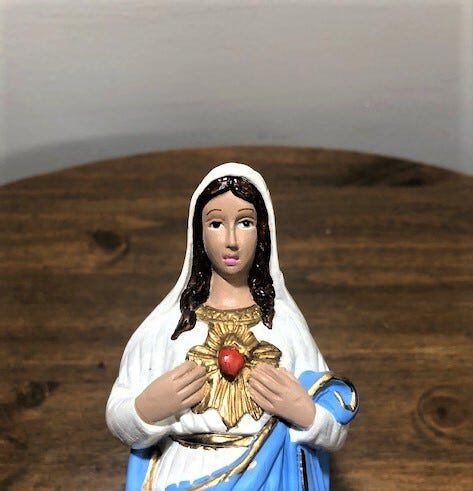 KIT com 3 Sagrado Coração de Maria de gesso 20cm - 6
