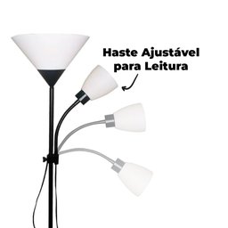 Luminária de Piso Articulada Duas Lâmpadas Abajur - 2