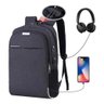Mochila Notebook Executiva USB Fone de Ouvido - Preto - 1