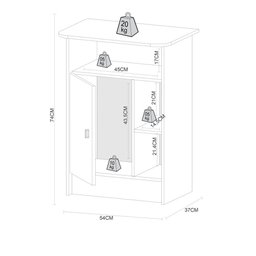 Balcão Multiuso para Forno/Microondas Multimóveis CR20117 Branco - 3