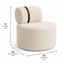 Ver imagem 2 de Poltrona Orgânica Moderna Decorativa para Sala Suede:Suede Bege