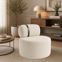 Ver imagem 3 de Poltrona Orgânica Moderna Decorativa para Sala Suede:Suede Bege
