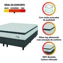 Ver imagem 6 de Cama Box Colchão Casal Queen Molas Ensacadas City Pillow Top 158x188x61cm Hellen Branco / Cinza - Su