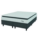 Ver imagem 3 de Cama Box Colchão Casal Queen Molas Ensacadas City Pillow Top 158x188x61cm Hellen Branco / Cinza - Su