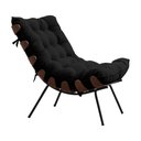 Ver imagem 7 de Kit 2 Poltronas Decorativas Sala de Estar Abel Base de Madeira Preto Veludo Preto - Gran Belo