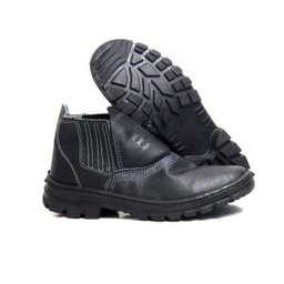 Botina Bota de Segurança de Couro Epi Com Elástico Sem Bico Preta - 40 - 1