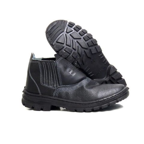 Botina Bota de Segurança de Couro Epi Com Elástico Sem Bico Preta - 40