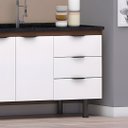 Ver imagem 3 de Gabinete Cozinha 100% MDF 2 Portas e 3 Gavetas Armário 174cm: Rustico/Branco