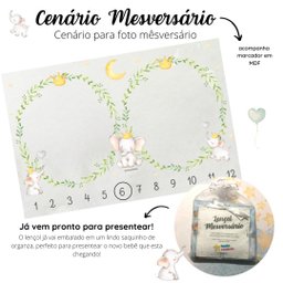 Lençol Cenário Foto Mêsversário Gêmeos - Minha Estrelinha Lençol Mesversario, Cenário para Foto Mesv - 4