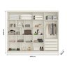 Guarda Roupa Galati Ripado com 1 Espelho Mdf - Mademarcs - 4