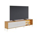 Ver imagem 2 de Rack para TV até 75 Polegadas com LED 2 Portas e Nichos Multimóveis Crcol-RCK041 Madeirado/Off