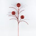 Ver imagem 1 de Galho Natalino Vermelho com Bolas para Topo de Árvore de Natal 66cm | Natal Encantado