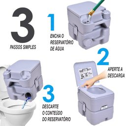 Vaso Sanitário Portátil Banheiro Químico 20 Litros Camping - 9