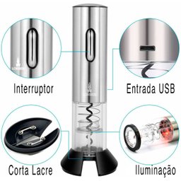 Abridor Vinho Saca Rolha Elétrico Bateria Recarregável Lorben - 3