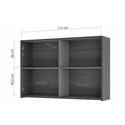 Módulo Cozinha Nesher Rainha Armário C/ 2 Portas Ripadas 120 Cm Nature - Nesher - 3