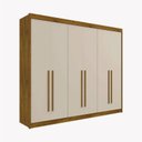 Ver imagem 1 de Guarda-Roupa Casal 2,76M 6 Portas 6 Gavetas Braga Leifer Móveis Canela/Off-White Cestaplus
