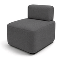Ver imagem 1 de Poltrona Cubo Decorativa para Sala de Estar Linho:Linho Cinza Chumbo