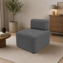Ver imagem 2 de Poltrona Cubo Decorativa para Sala de Estar Linho:Linho Cinza Chumbo