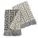 Ver imagem 1 de Xale Manta Para Sofá E Poltrona Luxo 2 Lugares Estampada Creta Preto