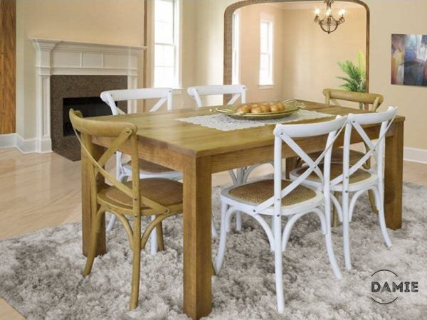 Mesa de Jantar Orto Madeira Maciça Cor Oregon 160x70 - 8
