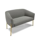 Ver imagem 1 de Sofá Namoradeira 2 Lugares Pé de Ferro Dourado Stella Suede Grafite D03 - D'Rossi